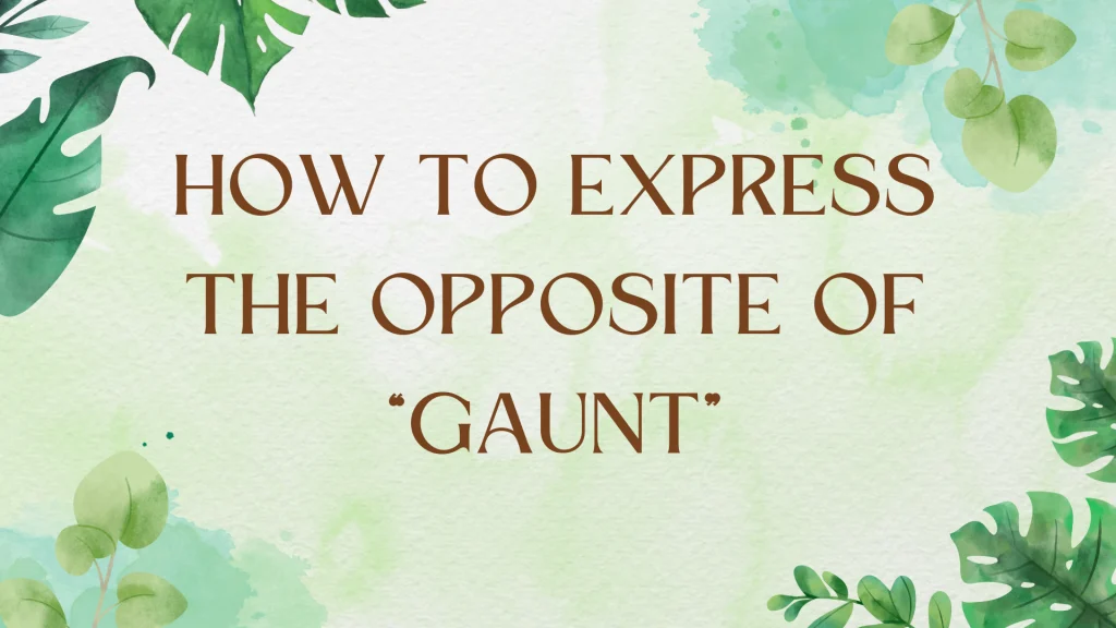 Antonyms for Gaunt: Expanding Your English Vocabulary