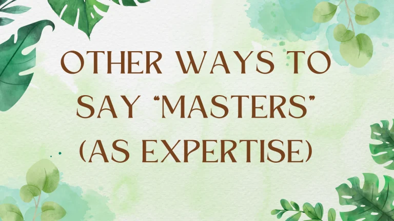 Beyond "Masters": Alternative Ways to Express Expertise